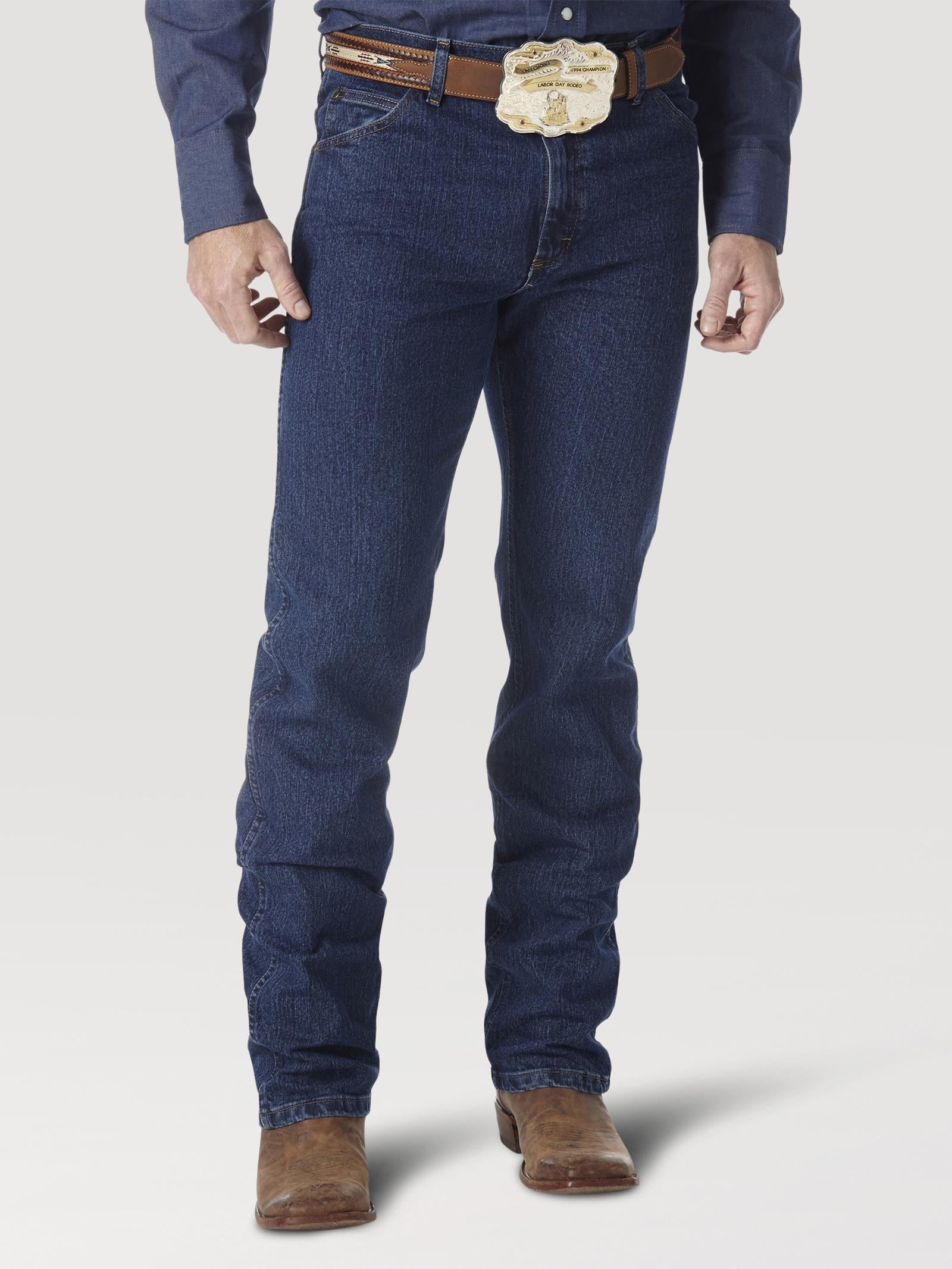 Wrangler 47MACMS Men's Premium Performance Cowboy Cut Jeans  Mid Stone, Cotton, Durable Denim