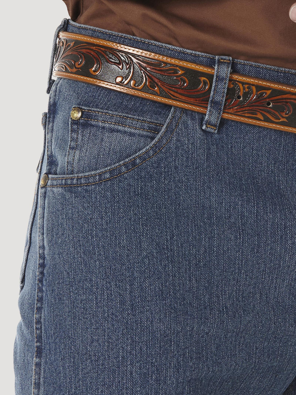 Wrangler 47MACMT Men's Premium Performance Regular Fit Cowboy Cut Jeans  Mid Tint, Cotton Denim