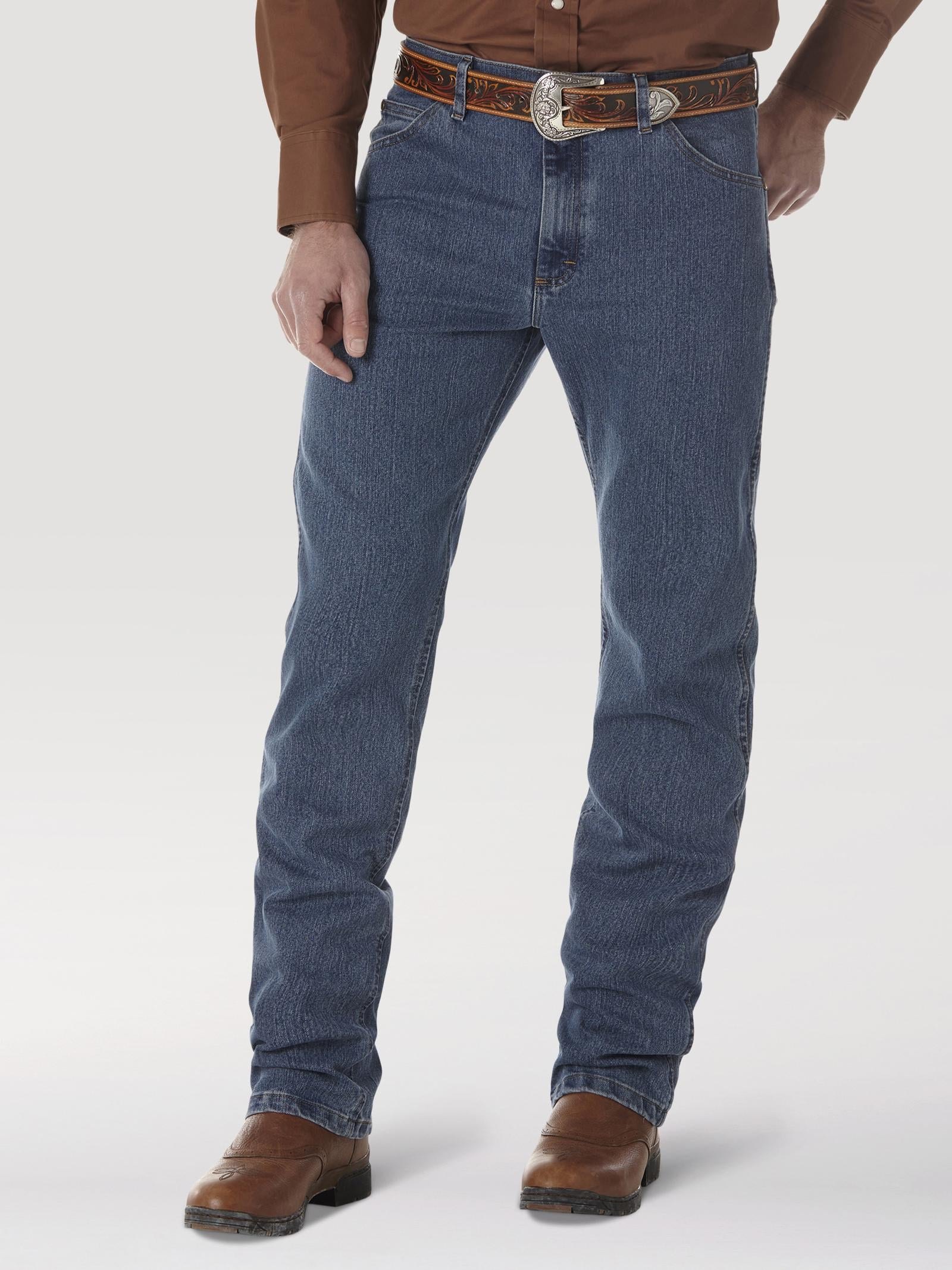 Wrangler 47MACMT Men's Premium Performance Regular Fit Cowboy Cut Jeans  Mid Tint, Cotton Denim