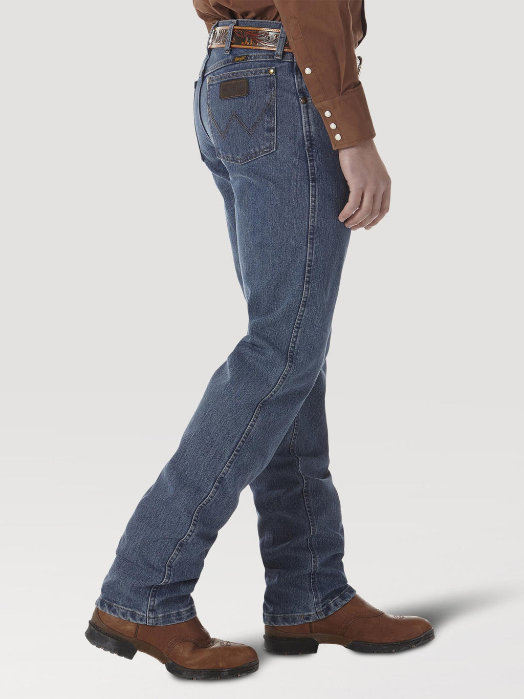 Wrangler 47MACMT Men's Premium Performance Regular Fit Cowboy Cut Jeans  Mid Tint, Cotton Denim
