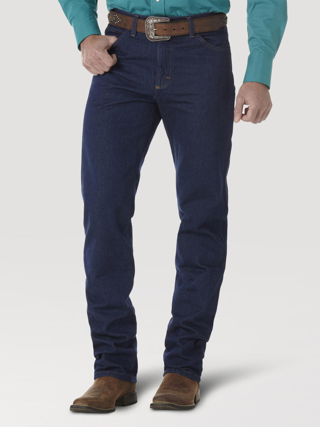 Wrangler 47MWZPW Men's Premium Performance Prewashed Cowboy Cut Jeans, Regular Fit, Cotton Denim