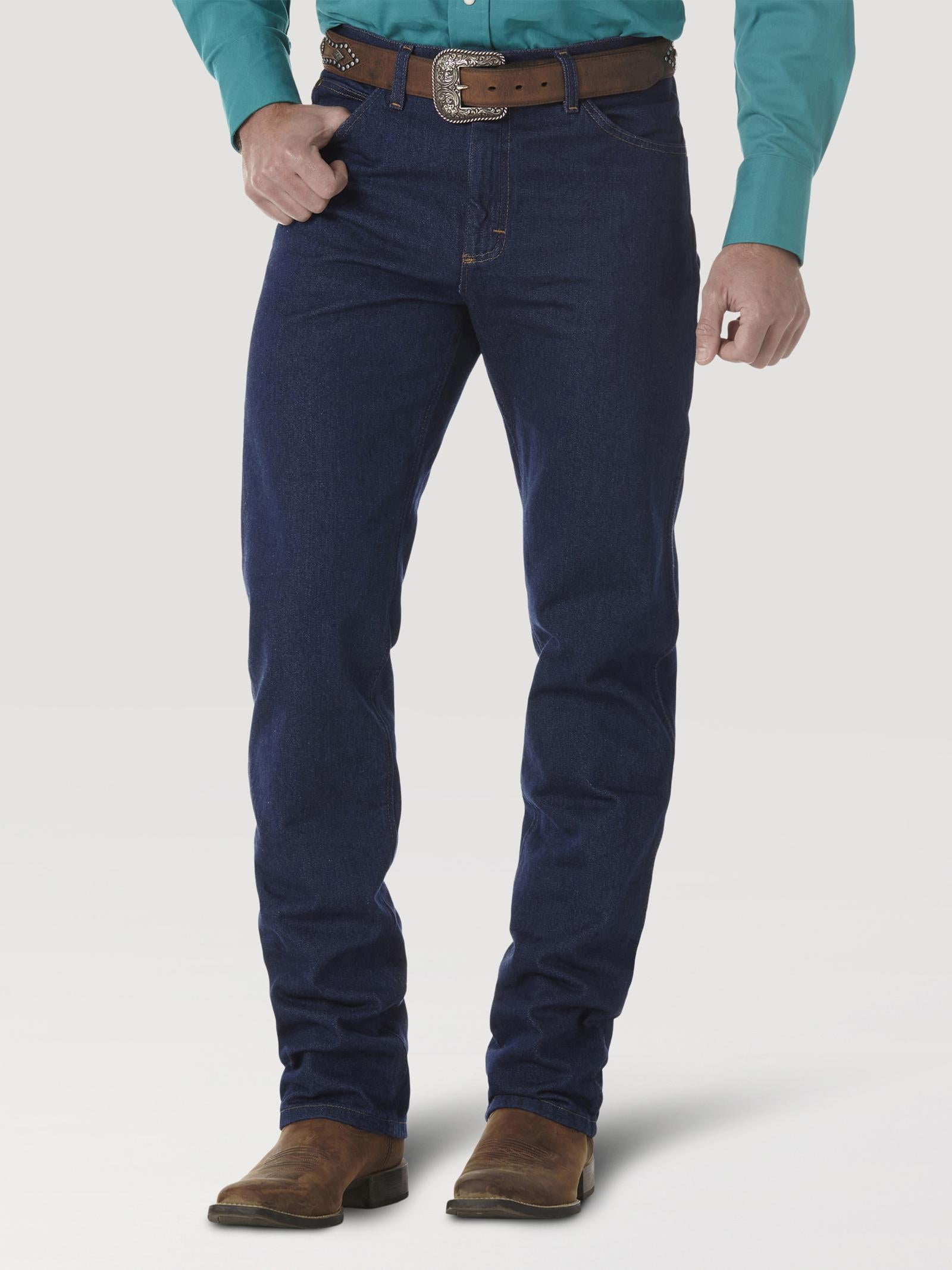Wrangler 47MWZPW Men's Premium Performance Prewashed Cowboy Cut Jeans, Regular Fit, Cotton Denim