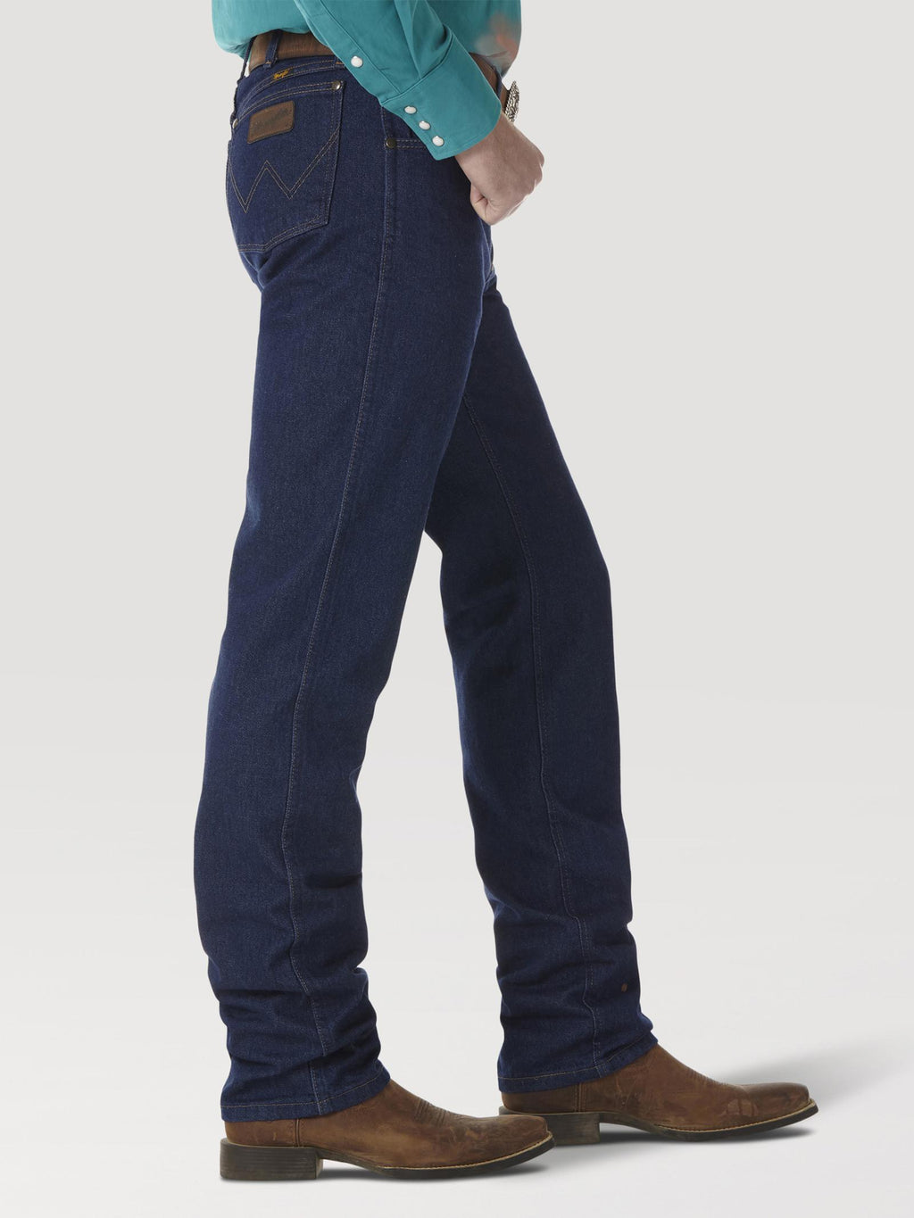 Wrangler 47MWZPW Men's Premium Performance Prewashed Cowboy Cut Jeans, Regular Fit, Cotton Denim