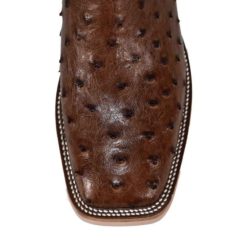 Top Hand HP8001 Men's Kango Tobacco Full Quill Ostrich Cowboy Boots  Chocolate Pull Up, DB Toe