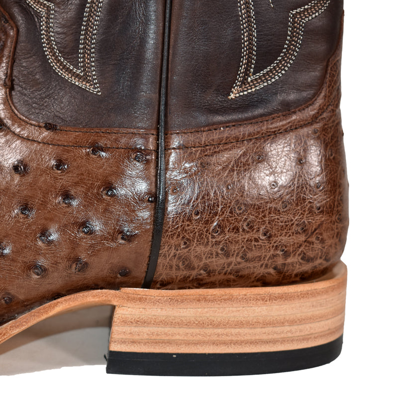 Top Hand HP8001 Men's Kango Tobacco Full Quill Ostrich Cowboy Boots  Chocolate Pull Up, DB Toe