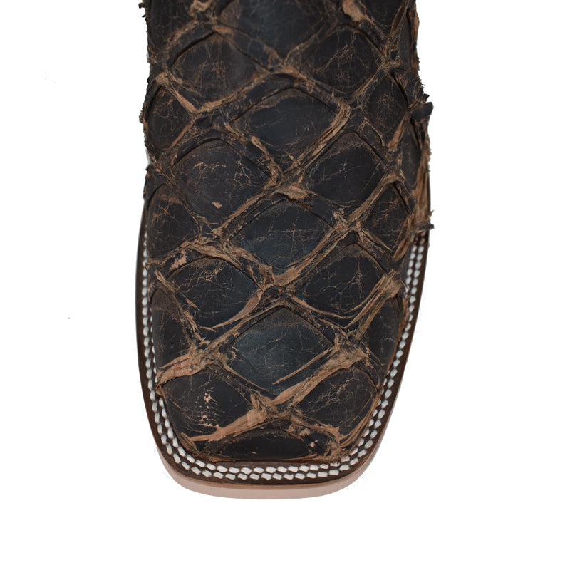 Top Hand HP8006 Men's Toasted Brown Big Bass Cowboy Boots  Blue Mad Dog Top, Square Toe, Hybrid