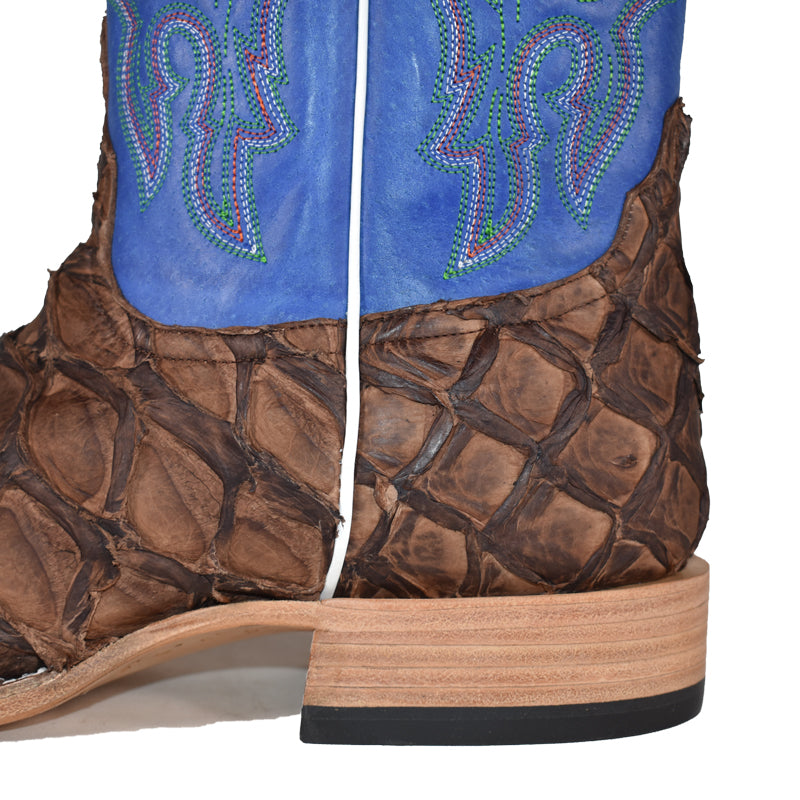 Top Hand HP8007 Men's Cigar Matte Big Bass Cowboy Boots  Royal Blue Top, DB Toe, Hybrid