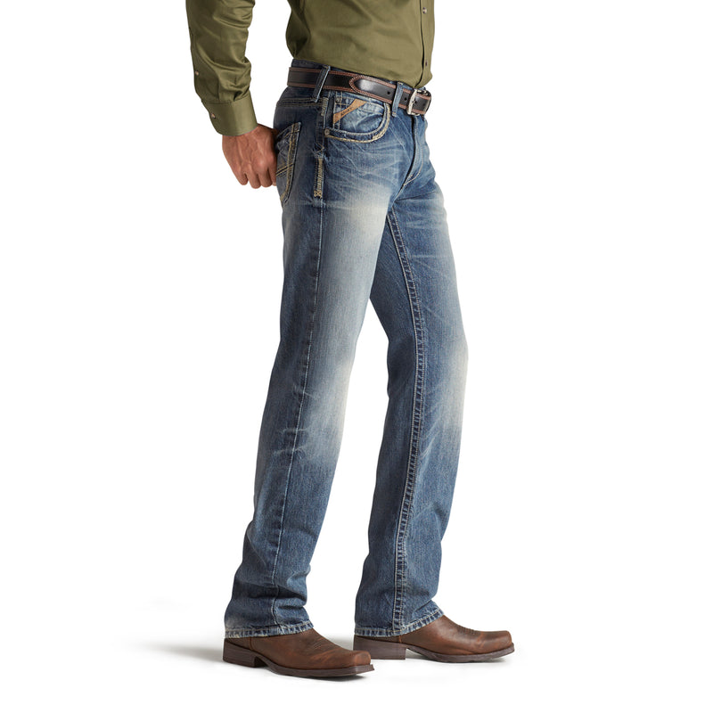 Ariat 10012703 Men's M5 Gambler Slim Fit Stackable Straight Leg Jeans - Medium Wash Denim