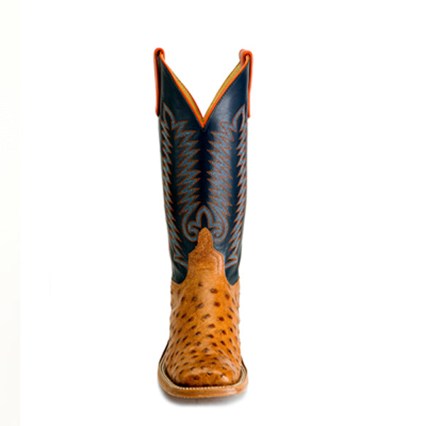 Anderson Bean S3016 Men's Brandy Bruchiato Full Quill Ostrich Cowboy Boots, Wide Square Toe