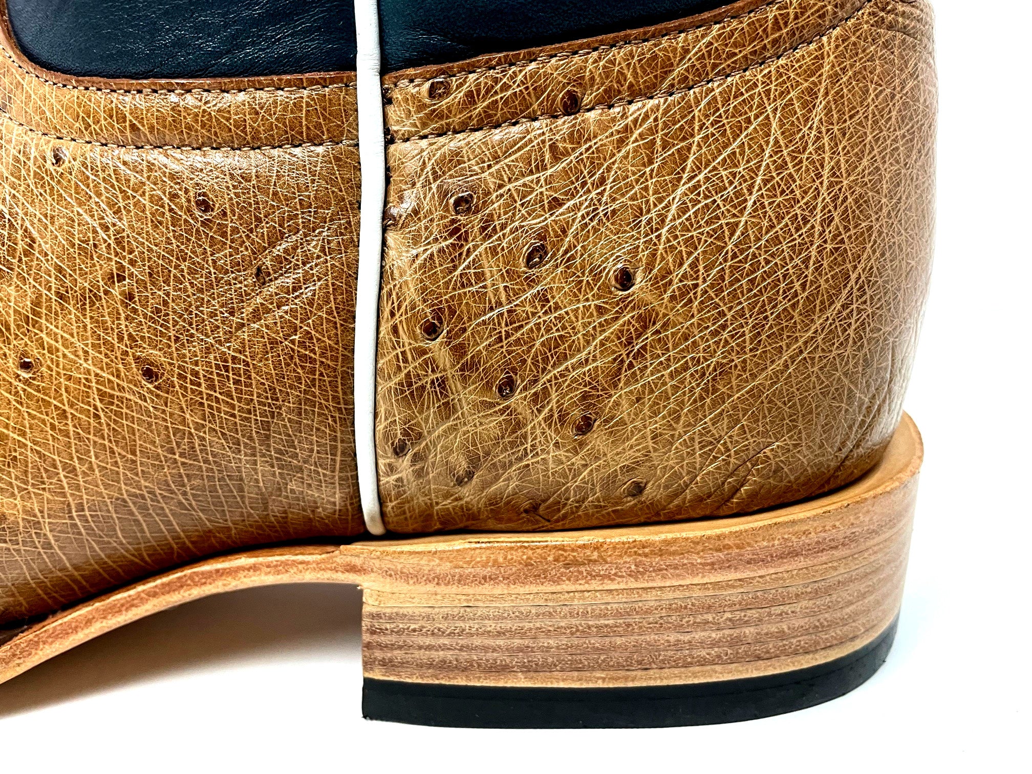 Top Hand HP8011 Men's Antique Saddle Smooth Ostrich Cowboy Boots  Blue Kombat Shaft, DB Toe
