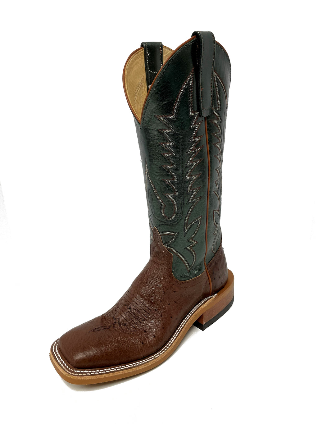 Anderson Bean 328742 Ladies' Cafe Americano Ostrich SM Cowboy Boots, Velvet Kidskin, DB Toe