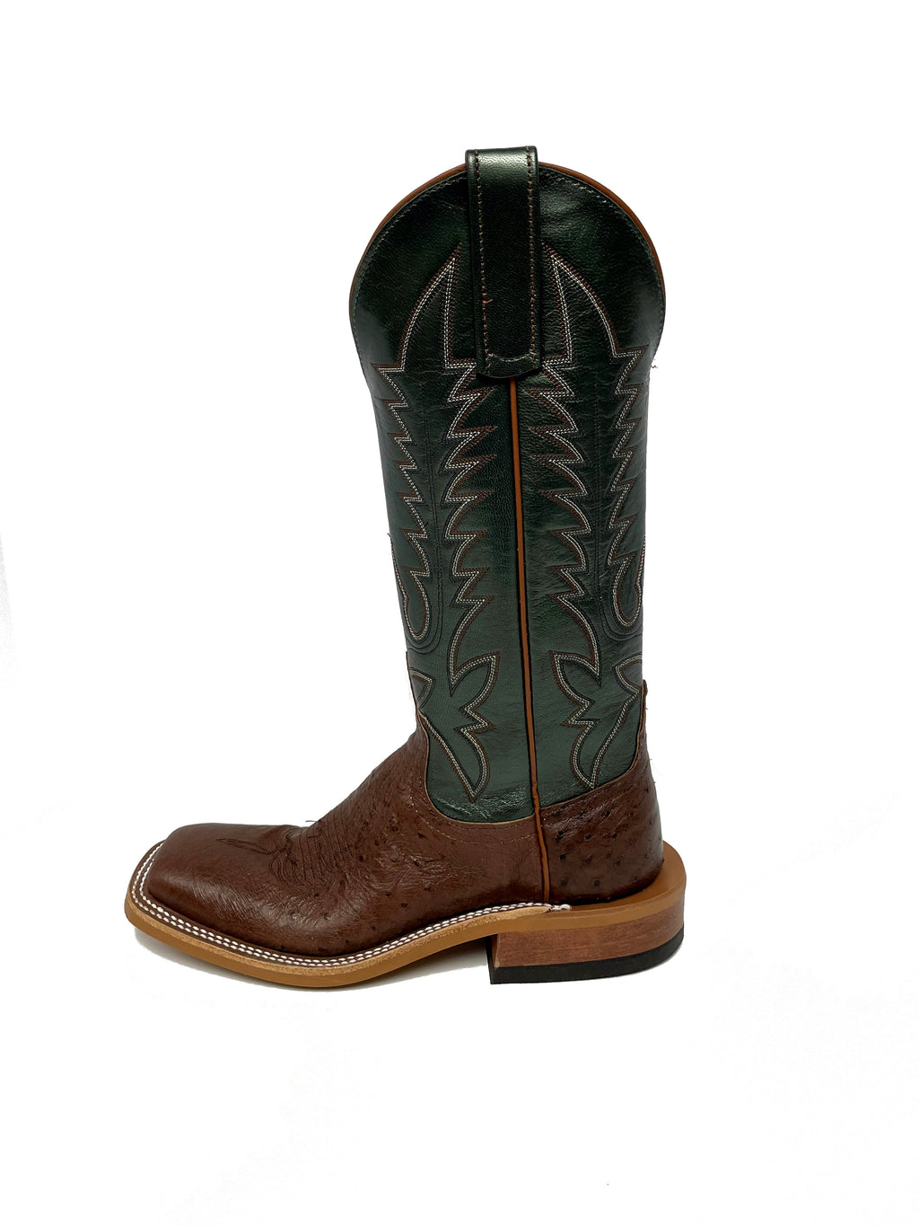 Anderson Bean 328742 Ladies' Cafe Americano Ostrich SM Cowboy Boots, Velvet Kidskin, DB Toe