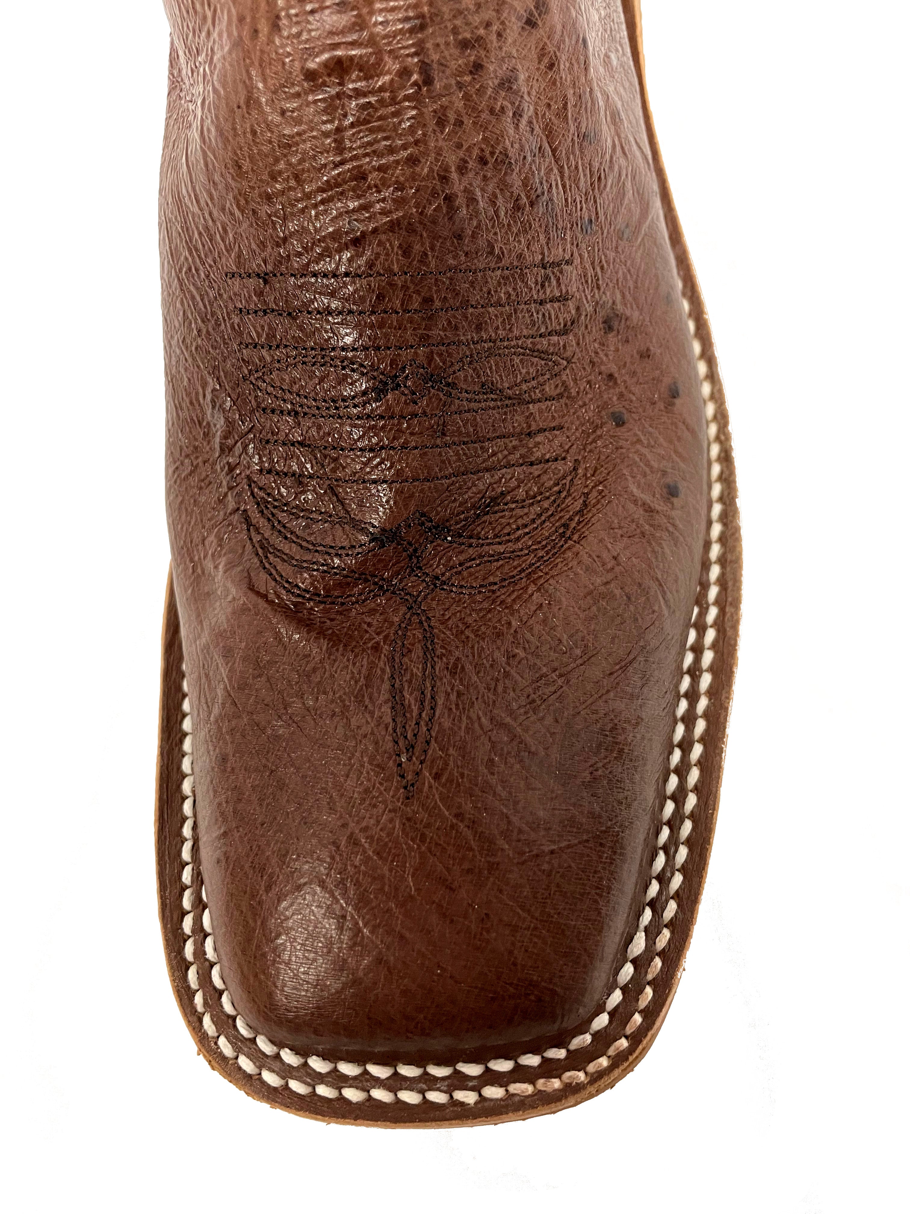 Anderson Bean 328742 Ladies' Cafe Americano Ostrich SM Cowboy Boots, Velvet Kidskin, DB Toe