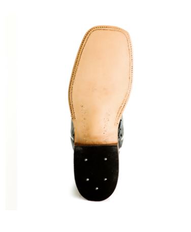 Anderson Bean S3015 Womens Black Full Quill Ostrich Cowboy Boots, Kidskin Top, Wide Square Toe
