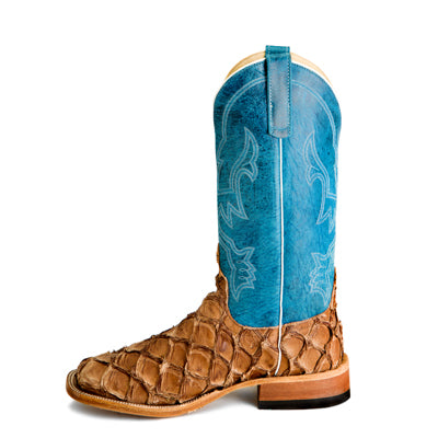Anderson Bean S3017 Men's Cigar Matte Big Bass Western Boots, Blue Top, Wide Toe, Hybrid Sole