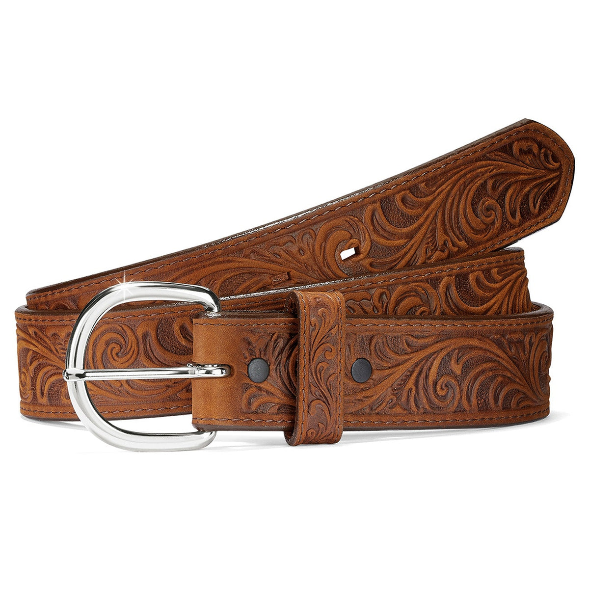 JUSTIN 53909 MEN'S WESTERN SCROLL LEATHER BELT