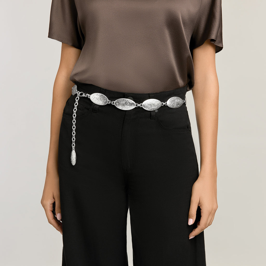 BRIGHTON TONY LAMA 5500L LADIES CONCHO CHAIN BELT