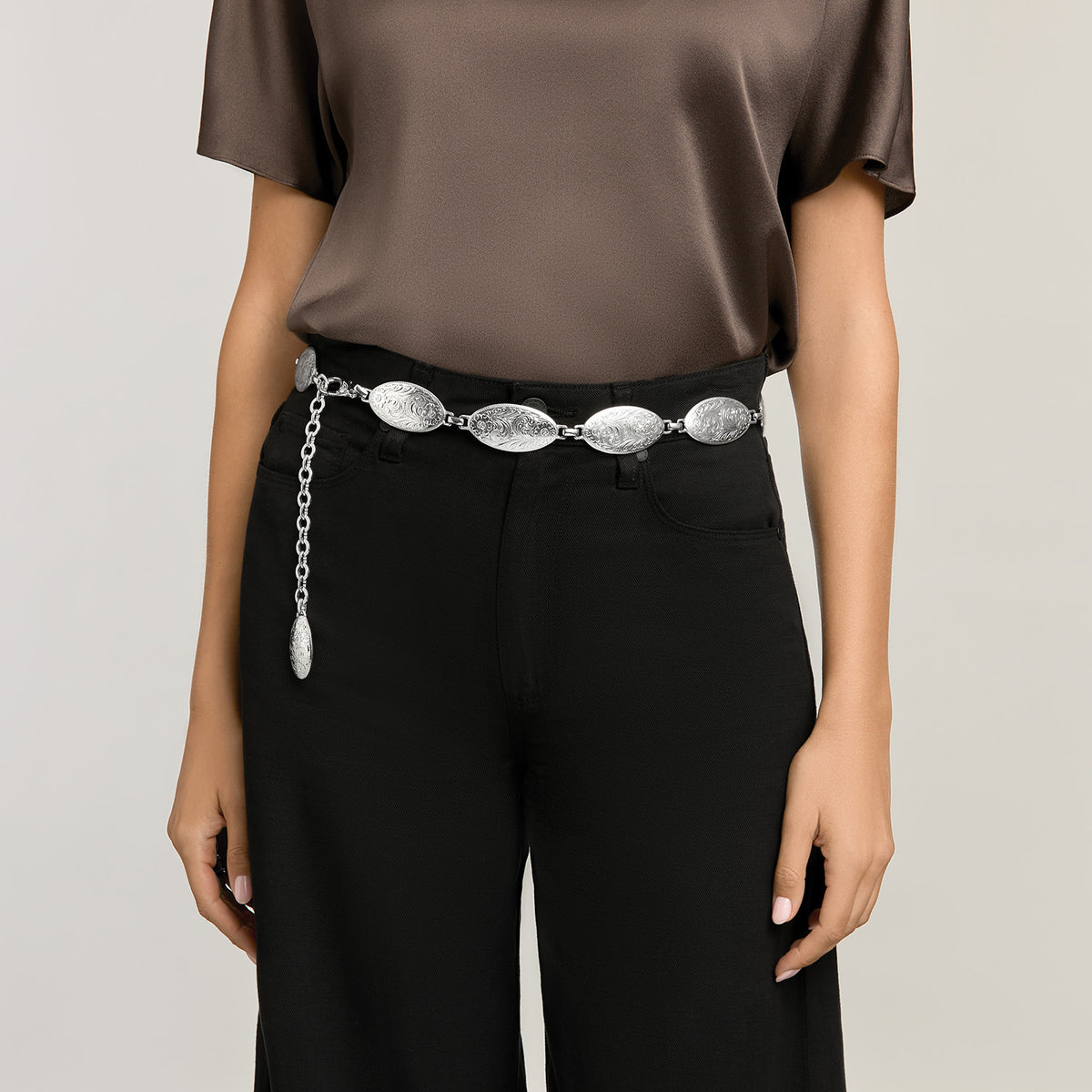 BRIGHTON TONY LAMA 5500L LADIES CONCHO CHAIN BELT