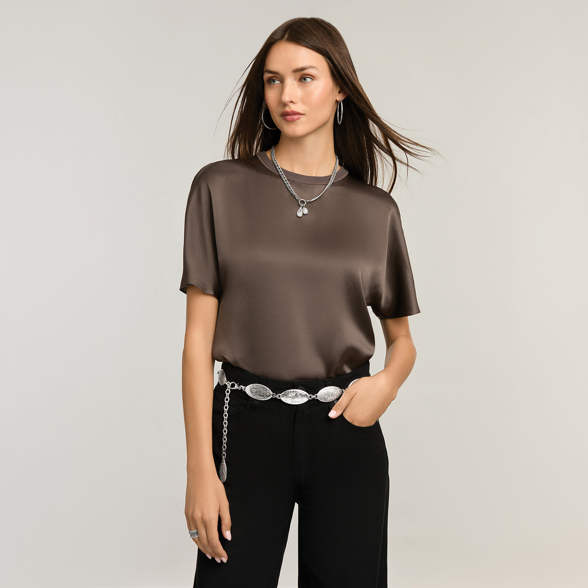 BRIGHTON TONY LAMA 5500L LADIES CONCHO CHAIN BELT