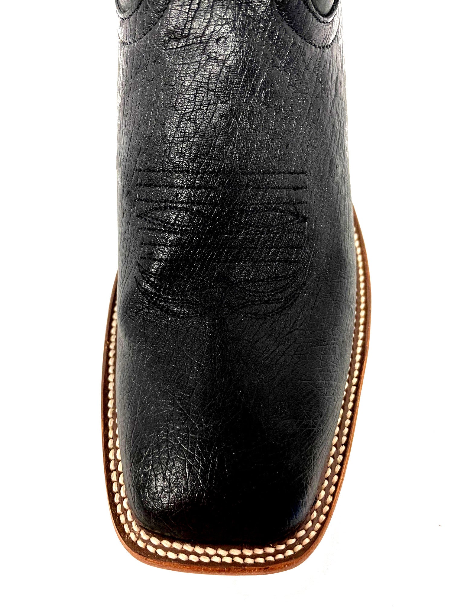 Macie Bean M2010 Women's Black Smooth Ostrich Cowboy Boots - Black Shaft, DB Toe