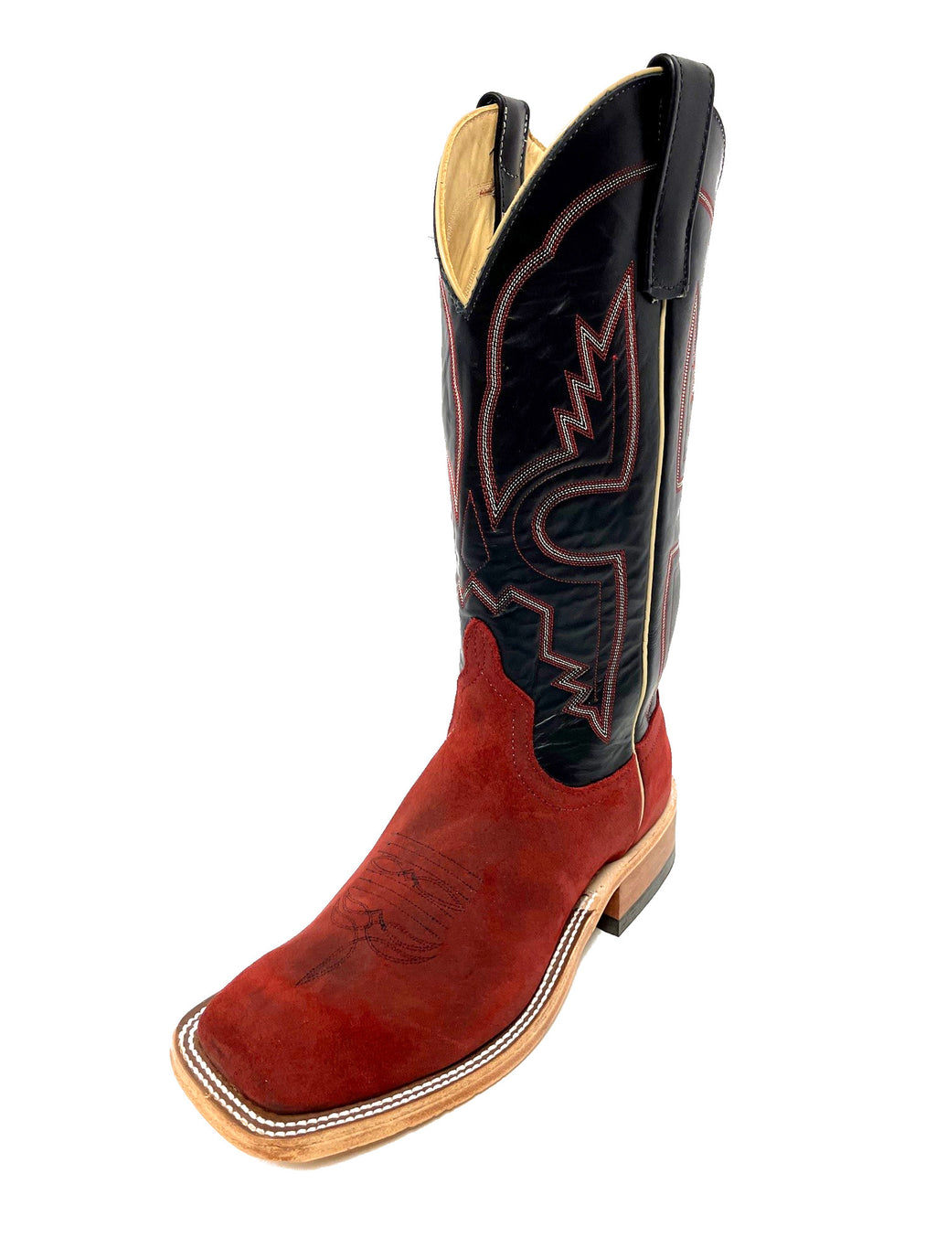 ANDERSON BEAN 329896 WOMEN'S HOT RED WAXY KUDU COWBOY BOOT