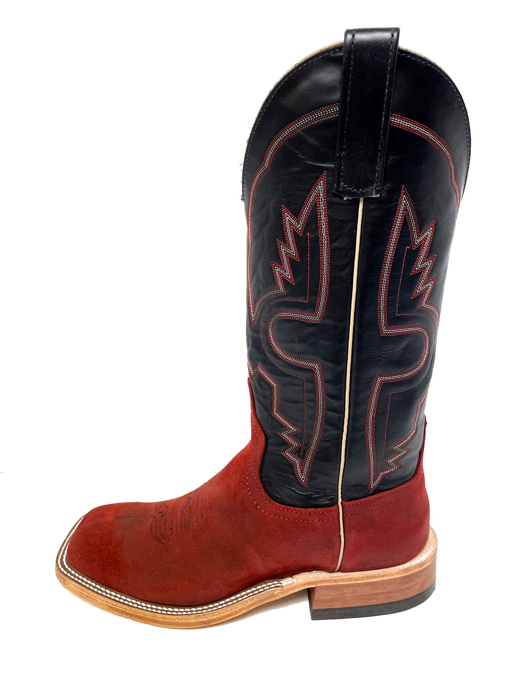 ANDERSON BEAN 329896 WOMEN'S HOT RED WAXY KUDU COWBOY BOOT
