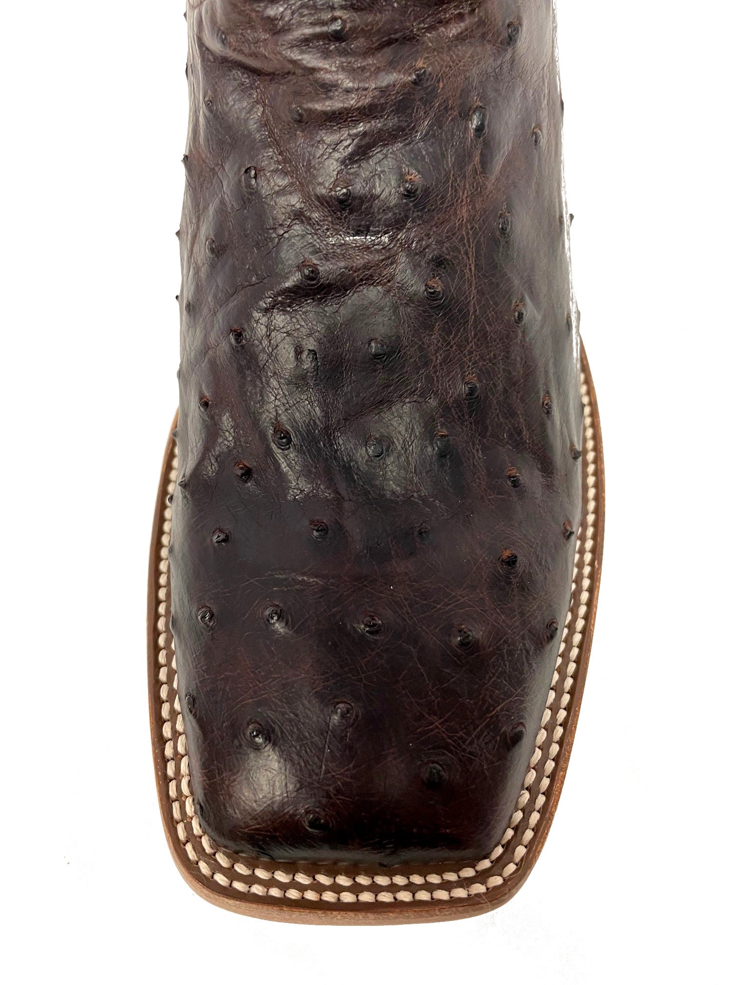 Top Hand HP8016 Men's Nicotine Full Quill Ostrich Cowboy Boots  Red Goat Top, DB Toe, Leather
