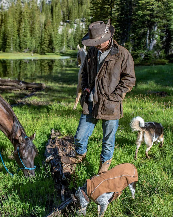Outback Trading Co. 2180 Men's Brown Deer Hunter Jacket  Oilskin, Waterproof, Hunting Outerwear