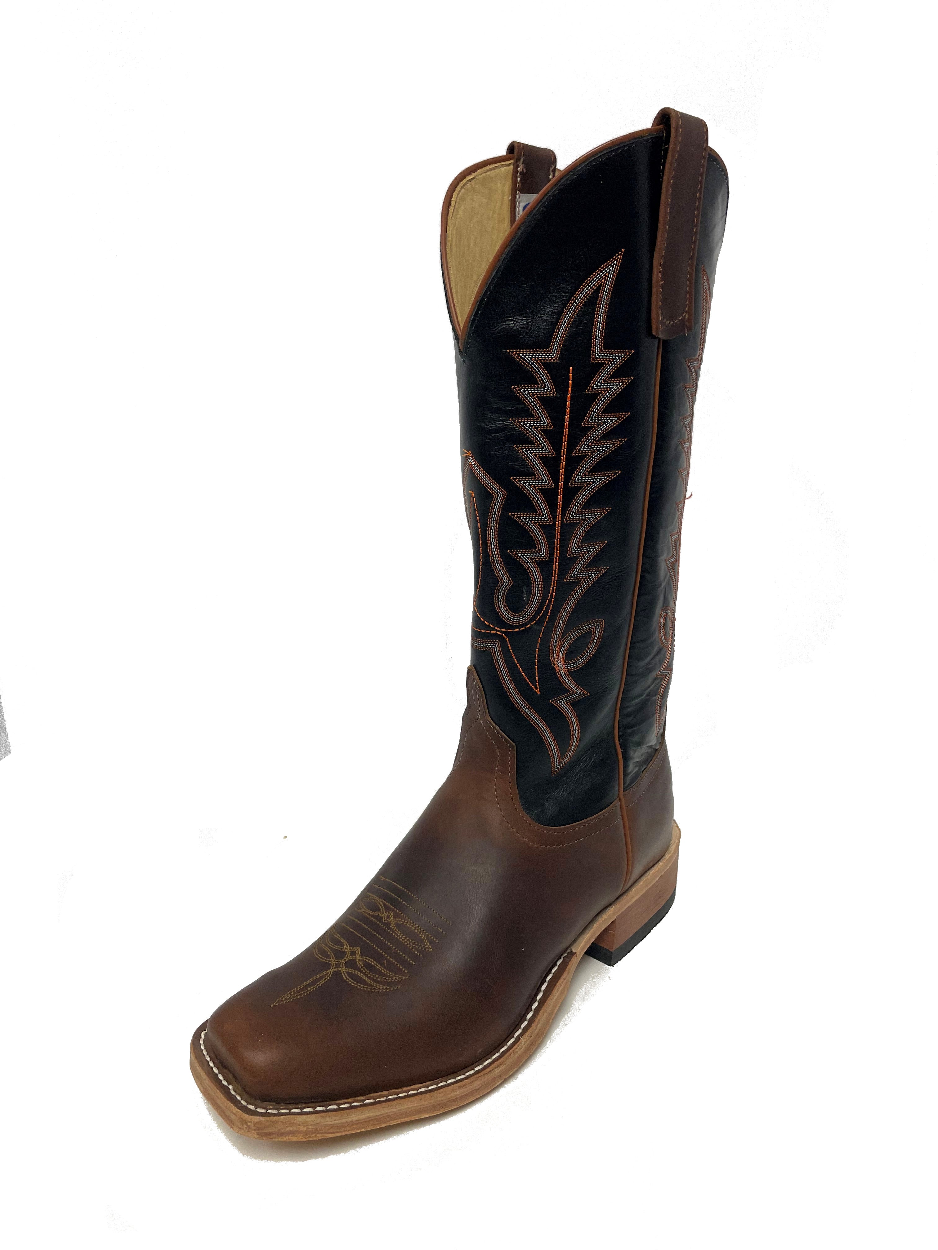 Anderson Bean 329748 Men's Leather Special Cowboy Boots  14" Black Glove Top, Cowboy Toe, AB Heel