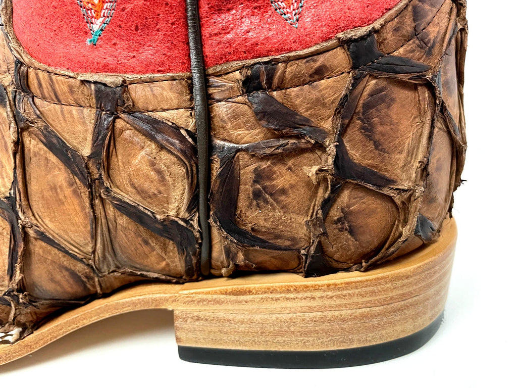 Macie Bean M2007 Women's Matte Cigar Big Bass Cowboy Boots - Red Sinsation Shaft, Arapaima Leather