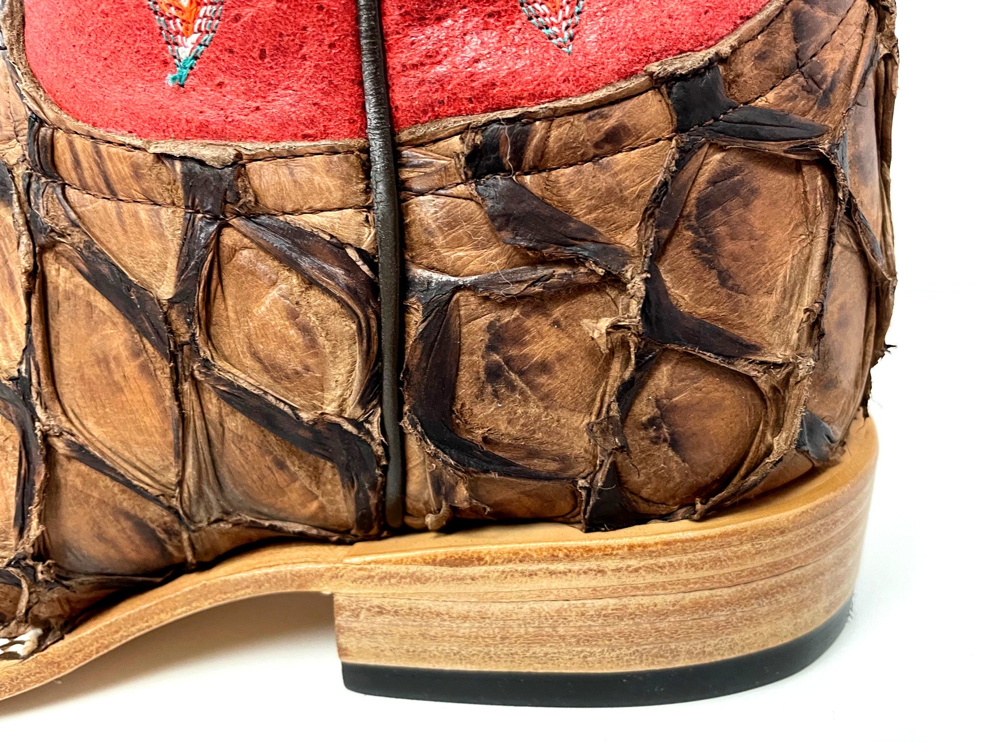 Macie Bean M2007 Women's Matte Cigar Big Bass Cowboy Boots - Red Sinsation Shaft, Arapaima Leather