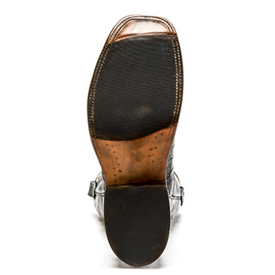 Rios of Mercedes R9019 Men's Black Caiman Belly & Black Calf Cowboy Boots - Wide Square Toe