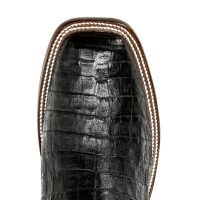 Rios of Mercedes R9019 Men's Black Caiman Belly & Black Calf Cowboy Boots - Wide Square Toe