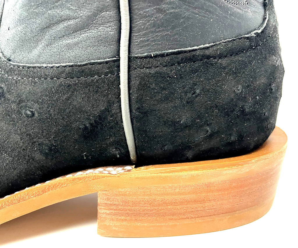 Rios of Mercedes Black Suede Full Quill Ostrich