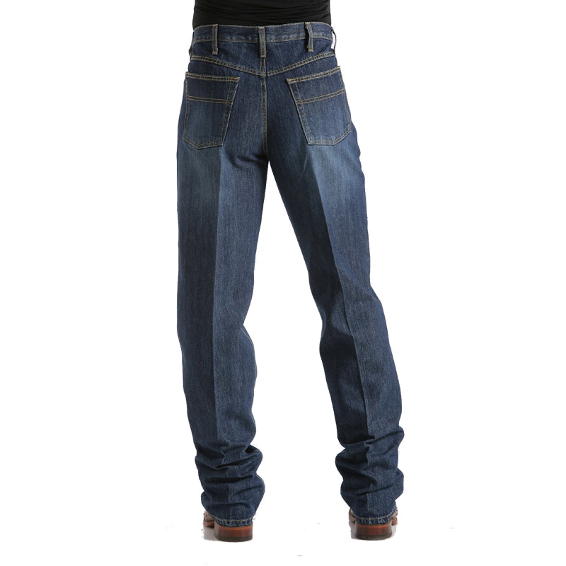 Cinch MB90633002 Men's Black Label Loose Fit Jeans  Dark StoneWash, Original Rise, Tapered Leg
