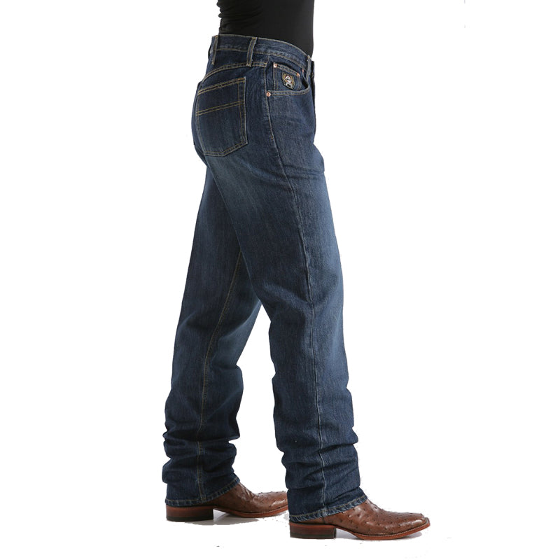 Cinch MB90633002 Men's Black Label Loose Fit Jeans  Dark StoneWash, Original Rise, Tapered Leg