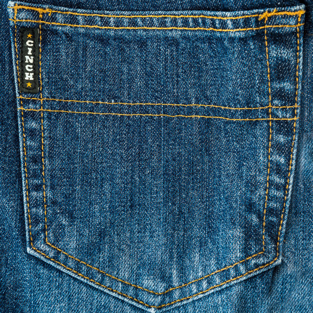 Cinch MB90633002 Men's Black Label Loose Fit Jeans  Dark StoneWash, Original Rise, Tapered Leg