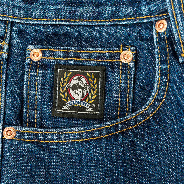 Cinch MB90633002 Men's Black Label Loose Fit Jeans  Dark StoneWash, Original Rise, Tapered Leg