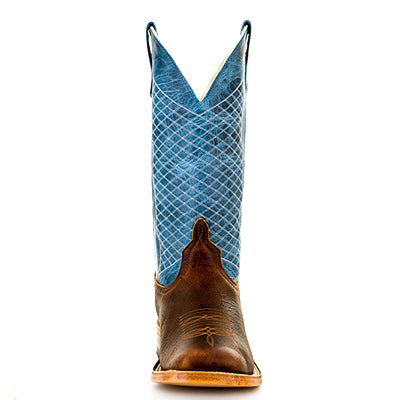 Anderson Bean S1116 Men's Mike Tyson Bison Cowboy Boots, Blue Lava Top, DB Toe, Leather, Footbed