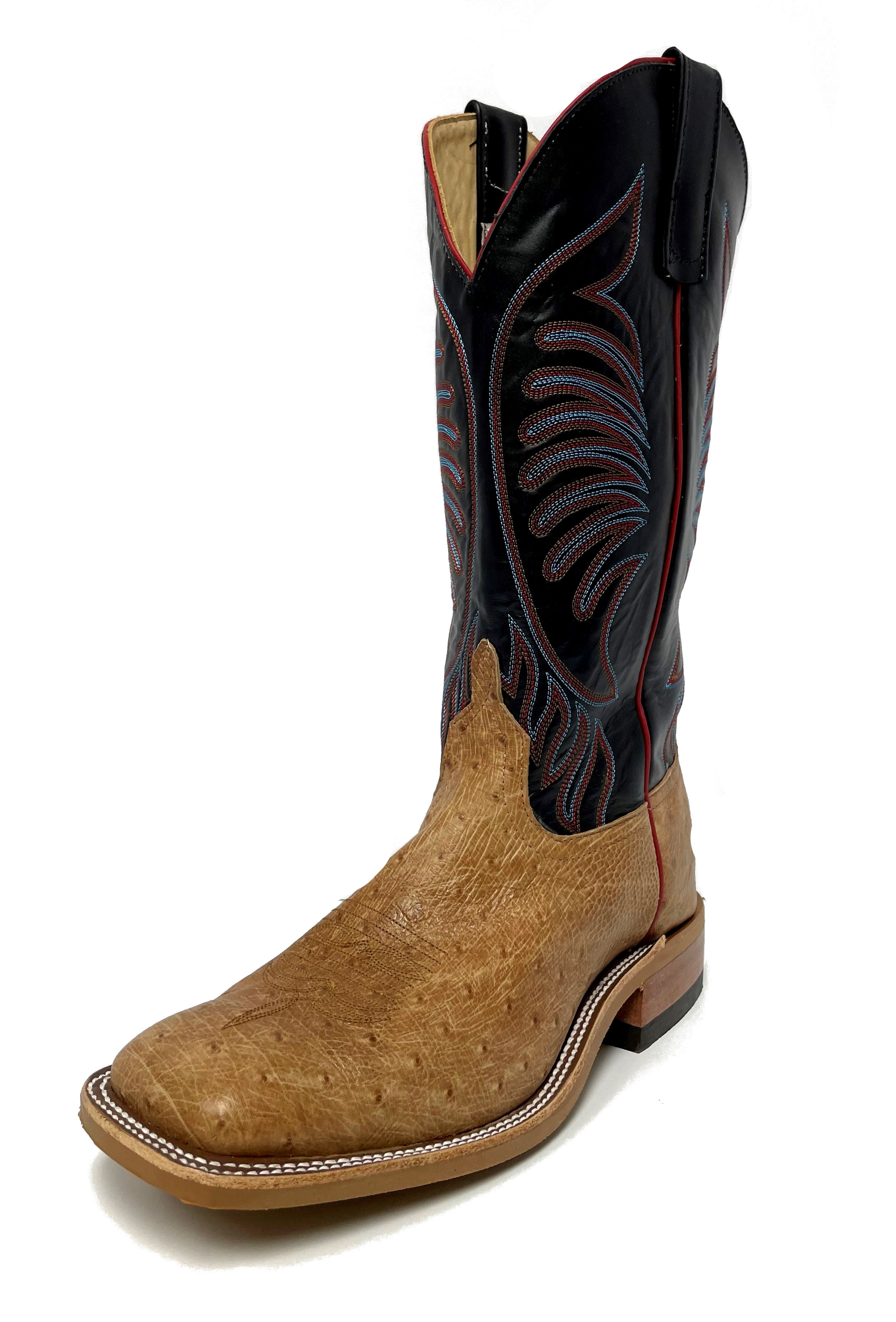 ANDERSON BEAN 331012 WOMEN'S RUM BROWN GLAZED OSTRICH COWBOY BOOT