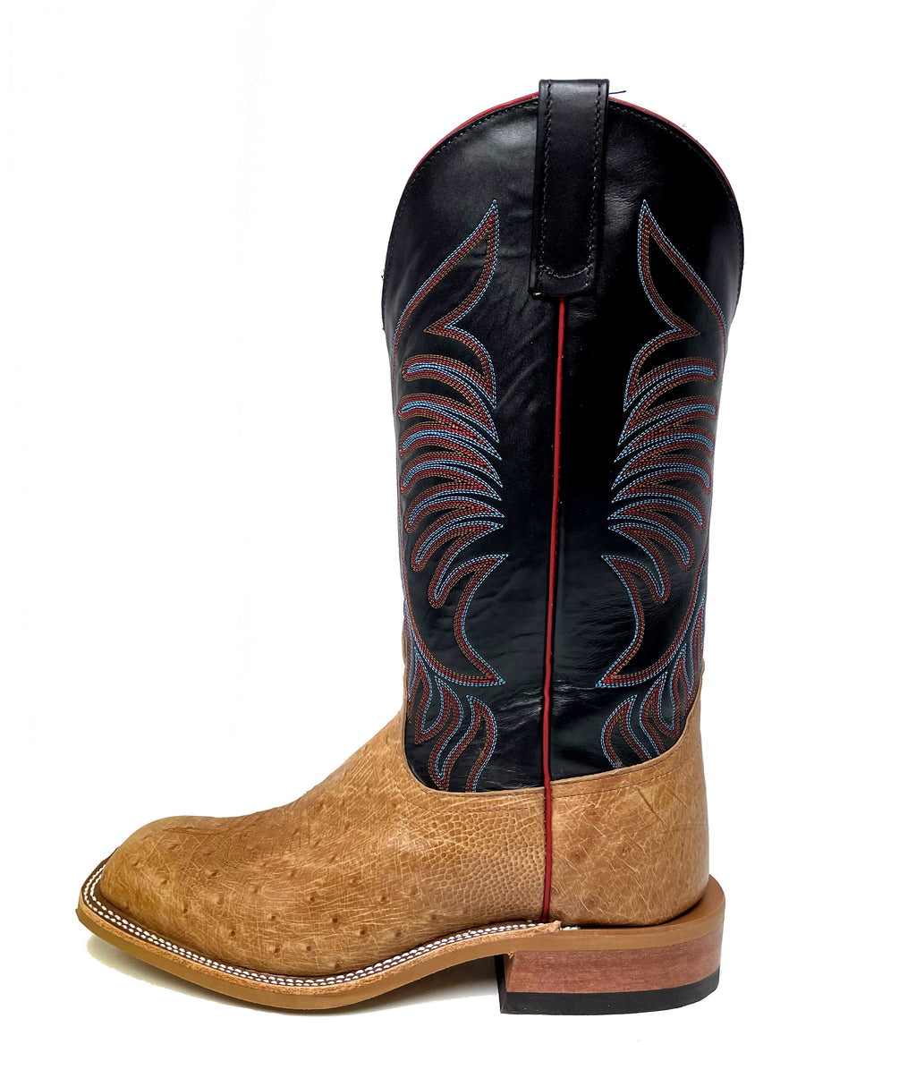 ANDERSON BEAN 331012 WOMEN'S RUM BROWN GLAZED OSTRICH COWBOY BOOT