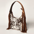American Darling ADBGI112B Women's Brown Hair-On Hide Western Purse  Full Grain Leather with Fringe