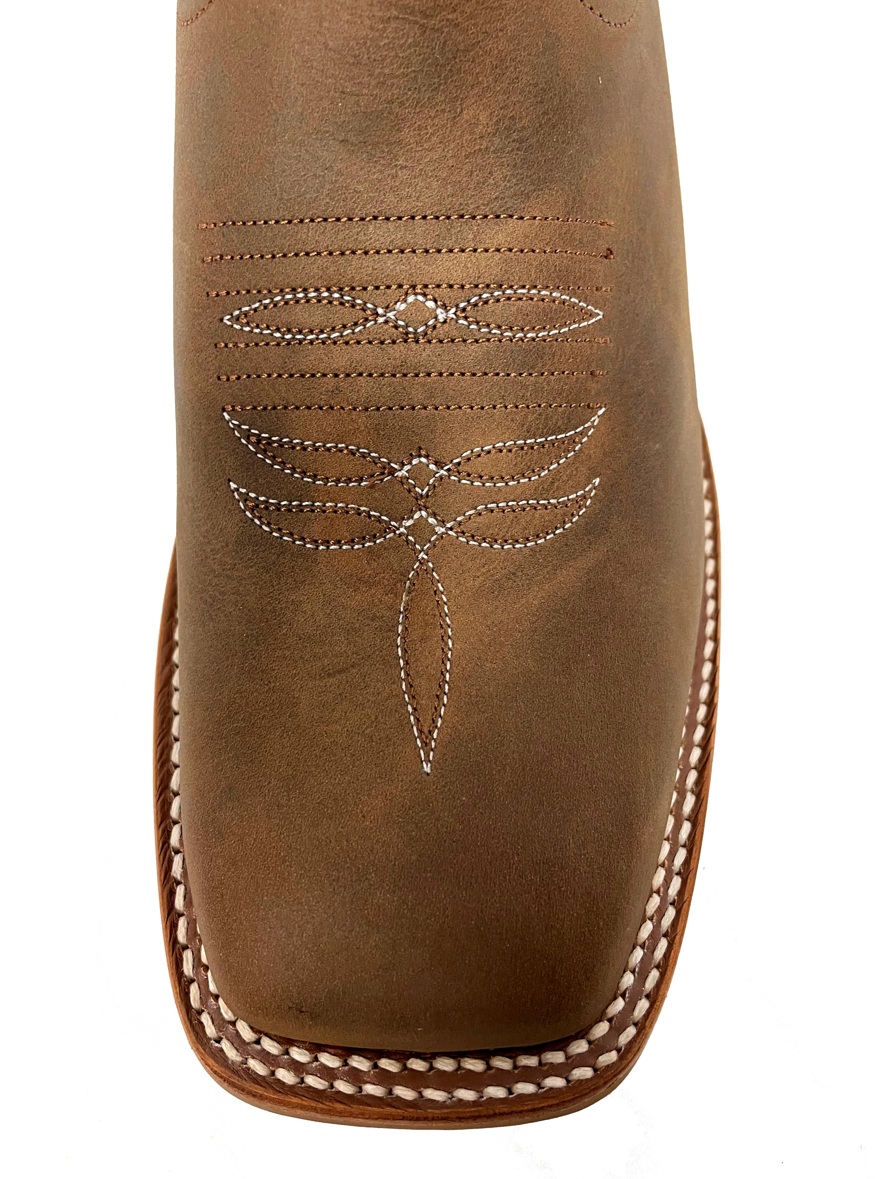 Horse Power HP1836 Men's Pecan Barking Iron Cowboy Boots - Sugared Blue Jeans Leather Shaft
