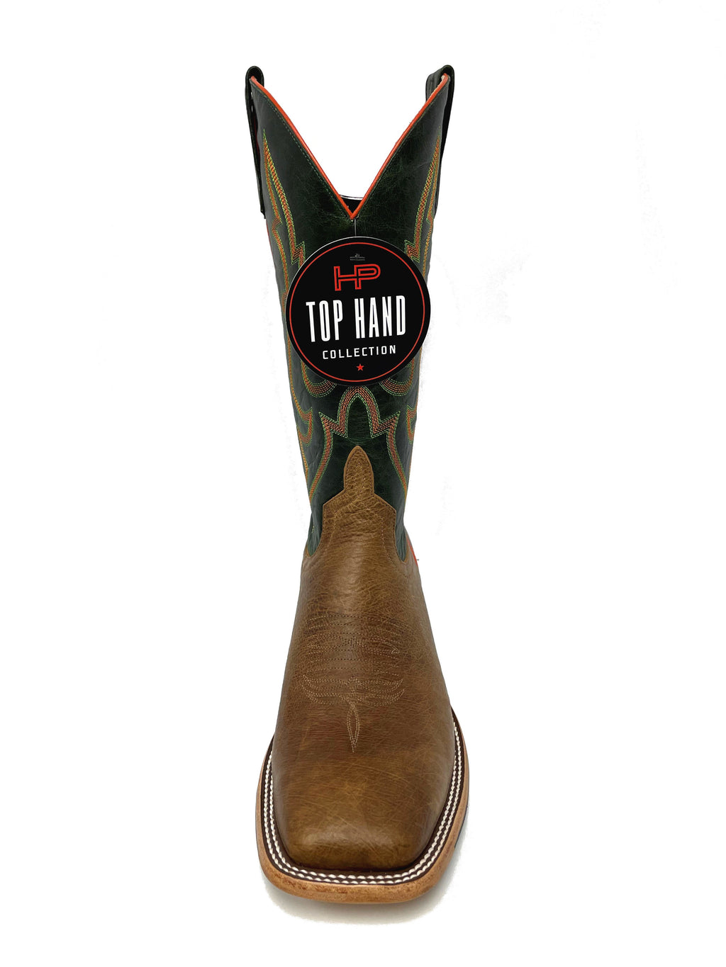 Top Hand HP8043 Men's Oryx Smooth Ostrich Cowboy Boots  Emerald Shaft, DB Toe, Leather Sole