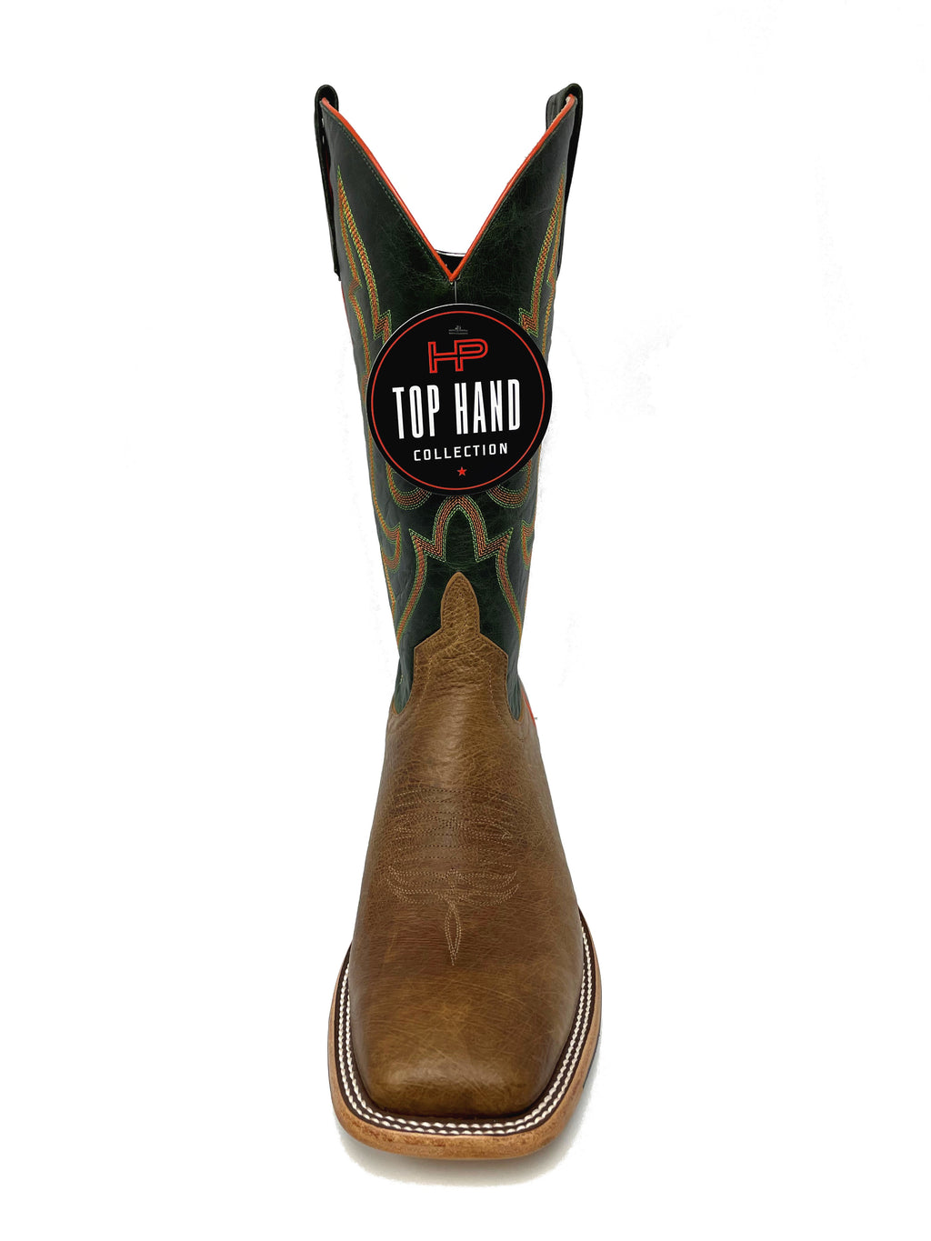 Top Hand HP8043 Men's Oryx Smooth Ostrich Cowboy Boots  Emerald Shaft, DB Toe, Leather Sole