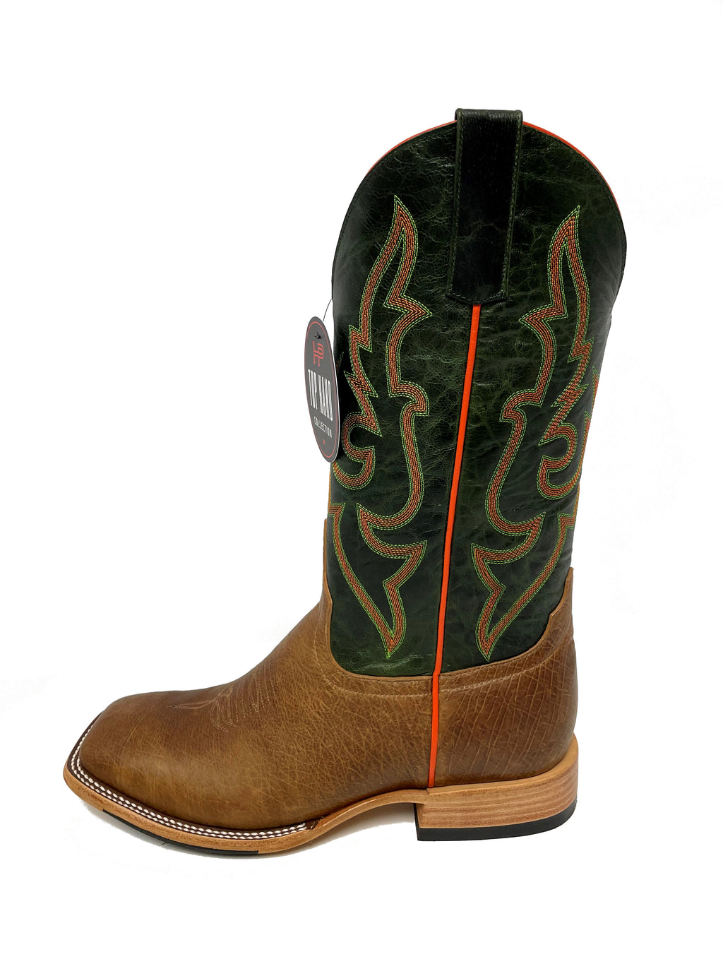 Top Hand HP8043 Men's Oryx Smooth Ostrich Cowboy Boots  Emerald Shaft, DB Toe, Leather Sole