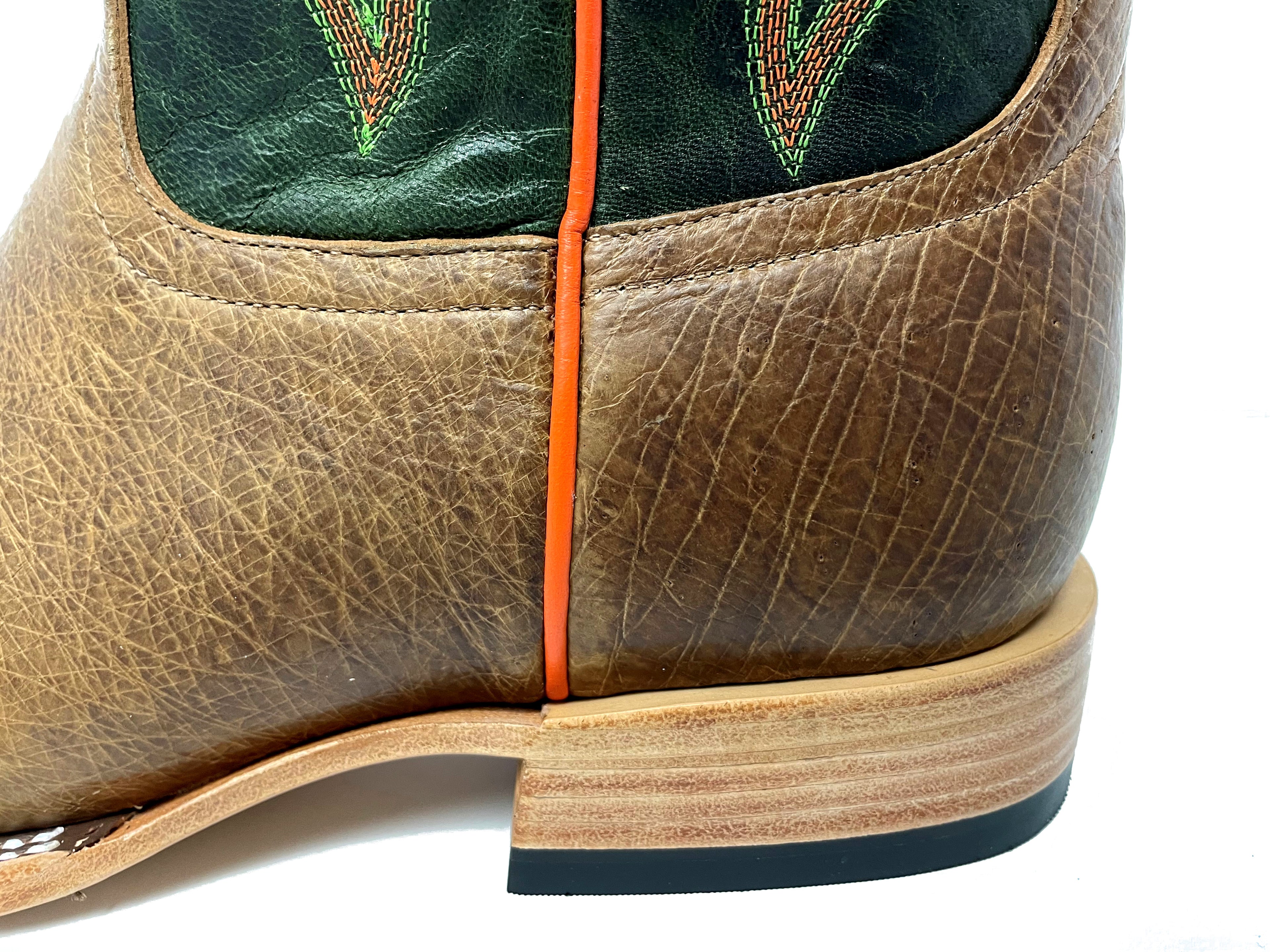 Top Hand HP8043 Men's Oryx Smooth Ostrich Cowboy Boots  Emerald Shaft, DB Toe, Leather Sole