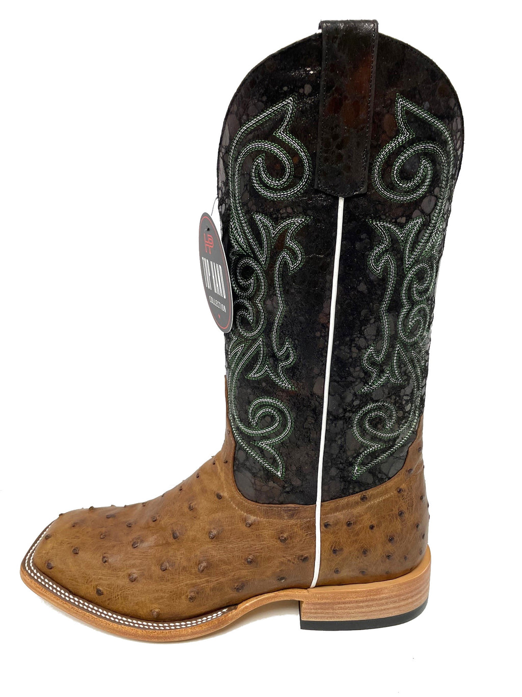 Top Hand Men's HP8029 Oryx Full Quill Ostrich Cowboy Boots  Black Acid Shaft, DB Toe