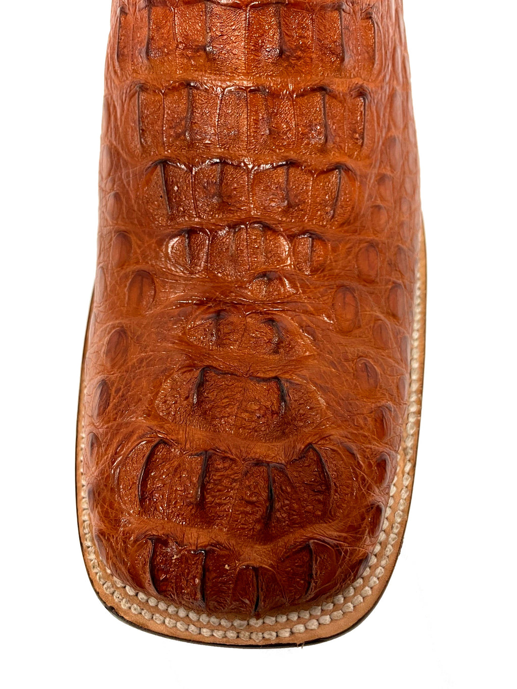 Ferrini USA 1049302 Men's 13" Cognac Caiman Crocodile Cowboy Boots  Square Toe, Leather Sole
