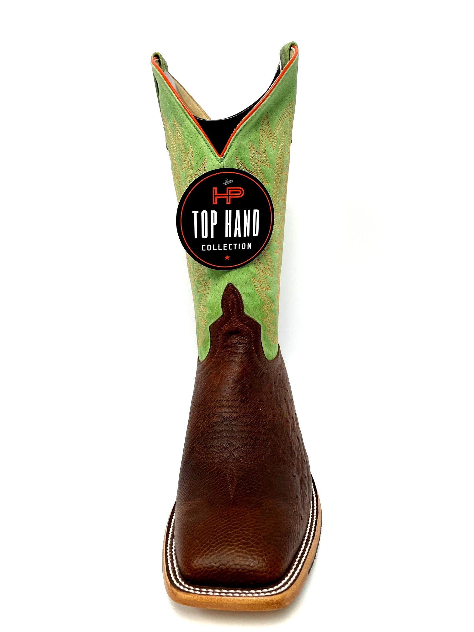 Top Hand HP8046 Men's Antique Saddle Smooth Ostrich Cowboy Boots  Kiwi Shaft, DB Toe